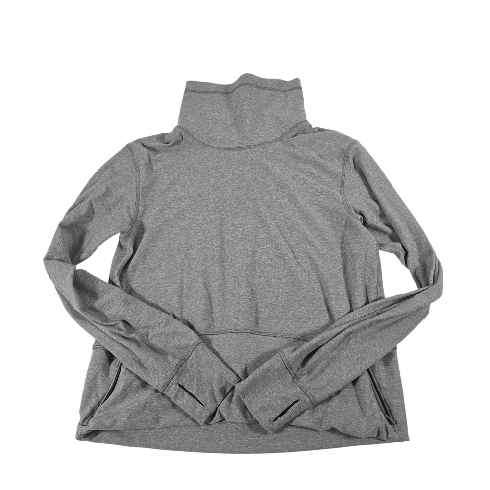 Lululemon Rulu Mock Neck Long Sleeve Pullover Heathered Grey Size 4‎ LW3FRYS